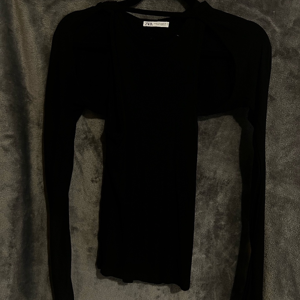 Layered Black Long Sleeve Tee from Zara